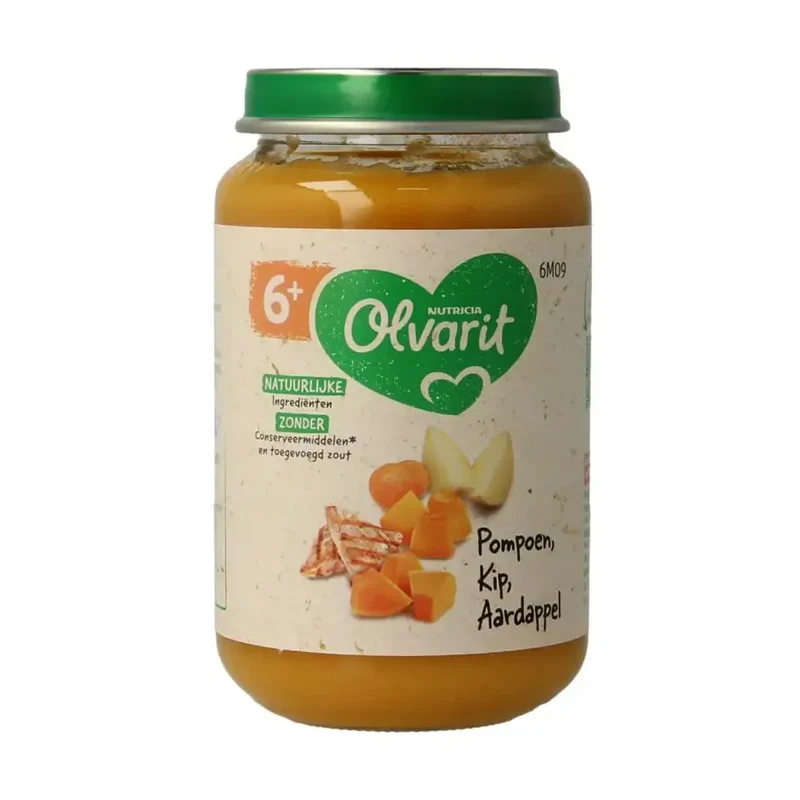 Olvarit Pompoen kip aardappel 6M09 200 gram
