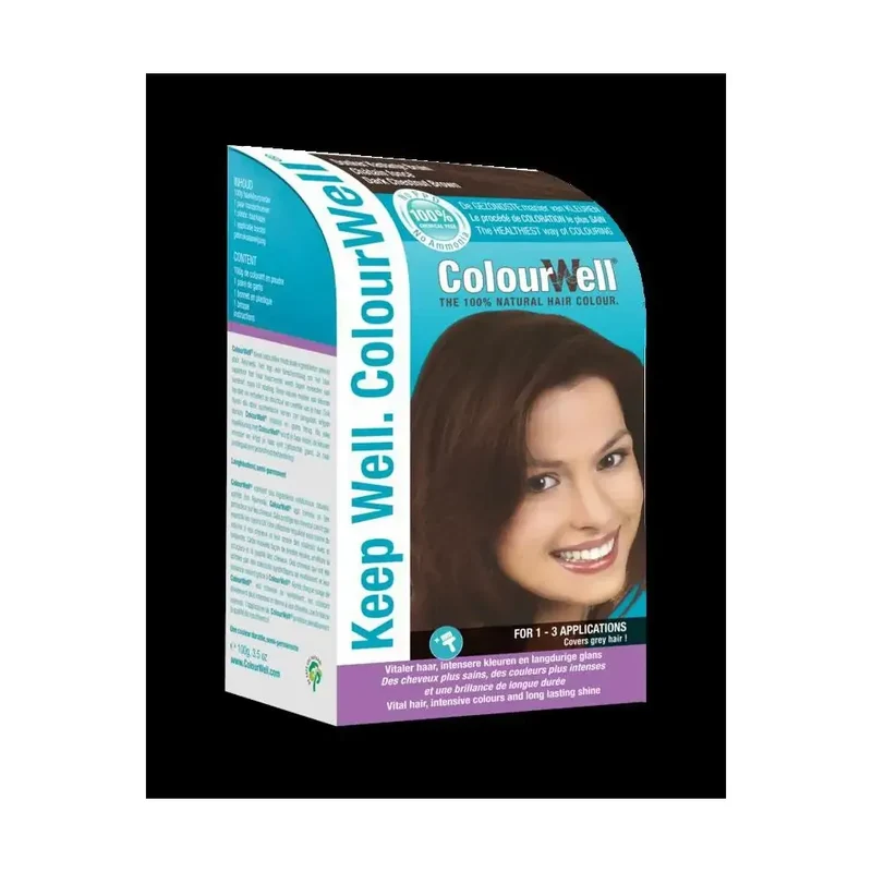 Colourwell 100% natuurlijke haarkleur donker kastanje bruin 100 gram