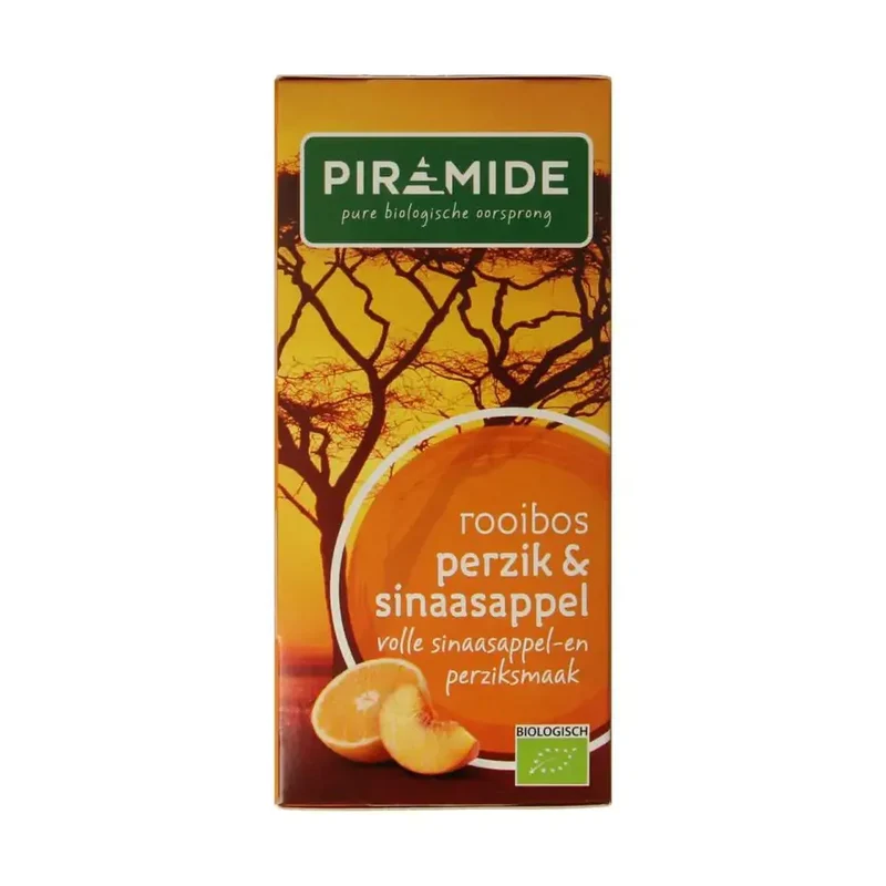 Piramide Rooibos perzik sinaasappel thee 20 zakjes