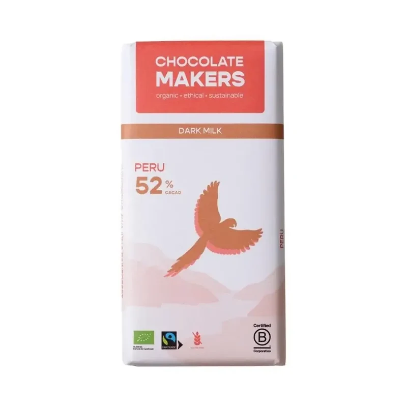 Chocolatemakers Awajun 52% donkere melk fairtrade 80 gram