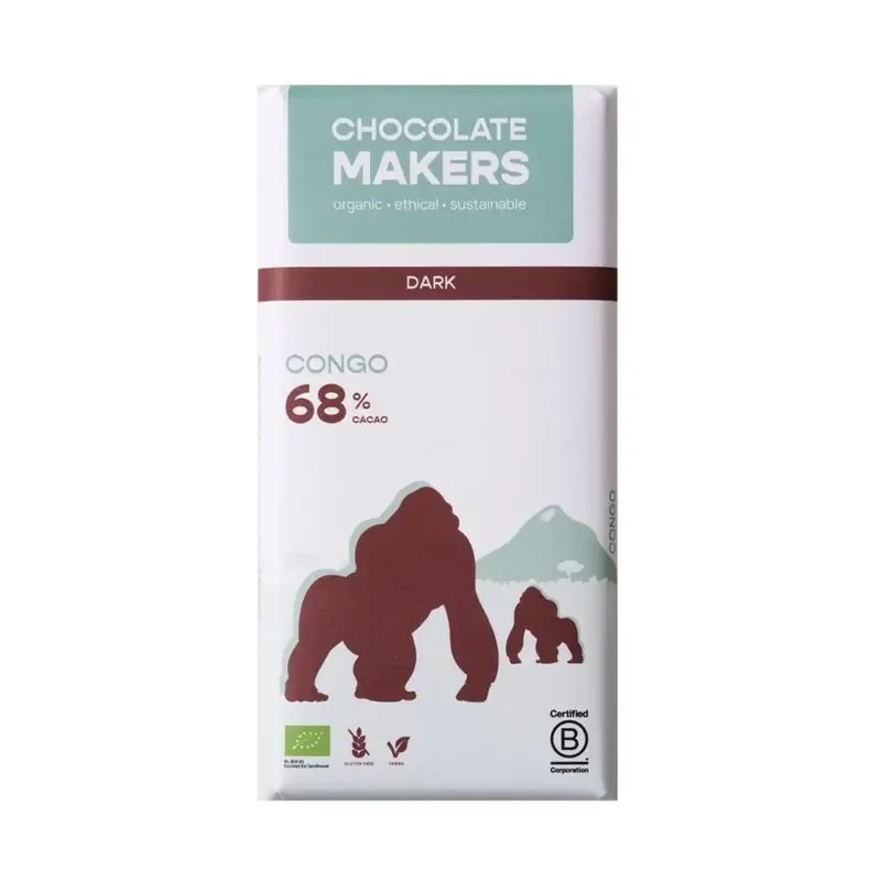 Chocolatemakers Gorilla bar 68% puur 80 gram