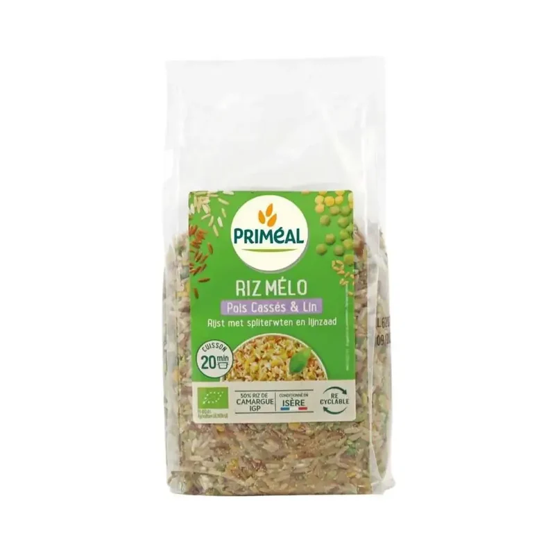 Primeal Rijst met spliterwten en lijnzaad 500 gram
