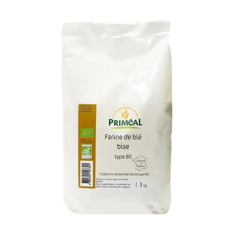 Primeal Grijsbruin tarwemeel borsa 80 1 kg