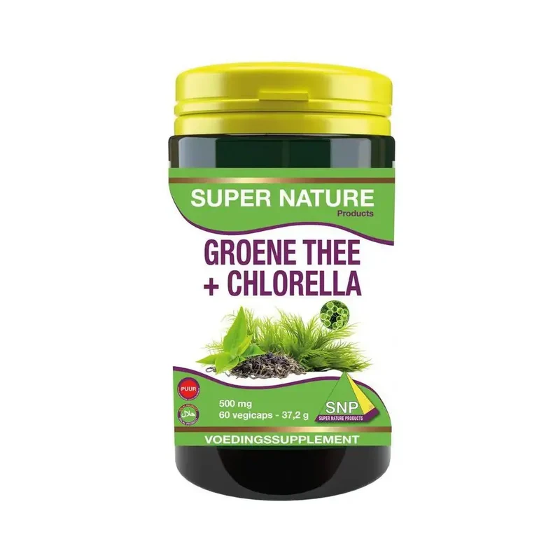 SNP Groene thee chlorella puur 60 capsules