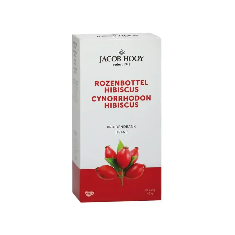 Jacob Hooy Rozenbottel hibiscus thee 20 zakjes
