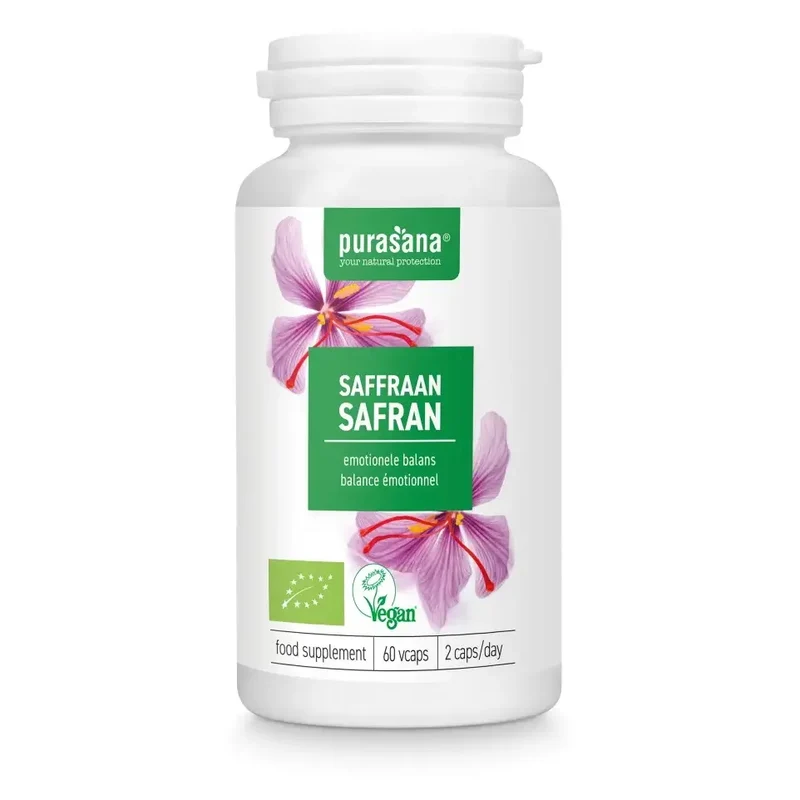 Purasana saffraan extract 15 mg biologisch 60 vcaps