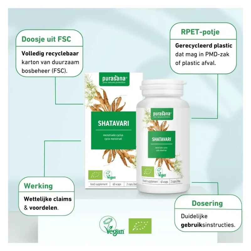 Purasana Shatavari 250 mg bio 60 vcaps