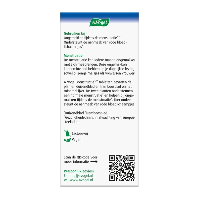 A Vogel menstruatie 30 tabletten