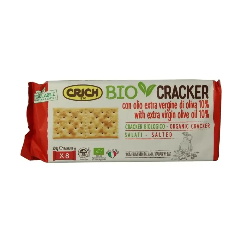 Crich Crackers olijfolie met zout rood 250 gram