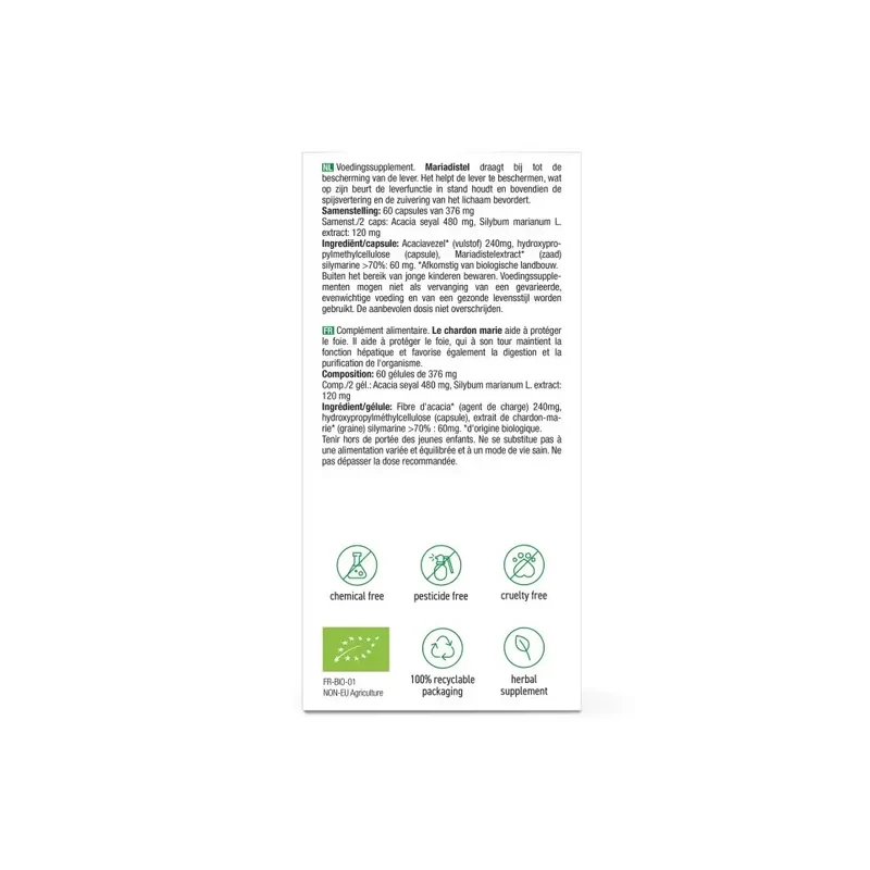 Purasana Mariadistel extract 60 mg 60 vcaps