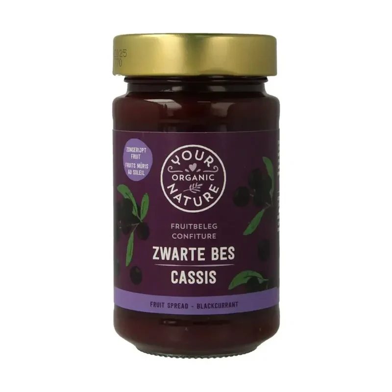Your Organic Nature Fruit beleg zwarte bes biologisch 250 gram