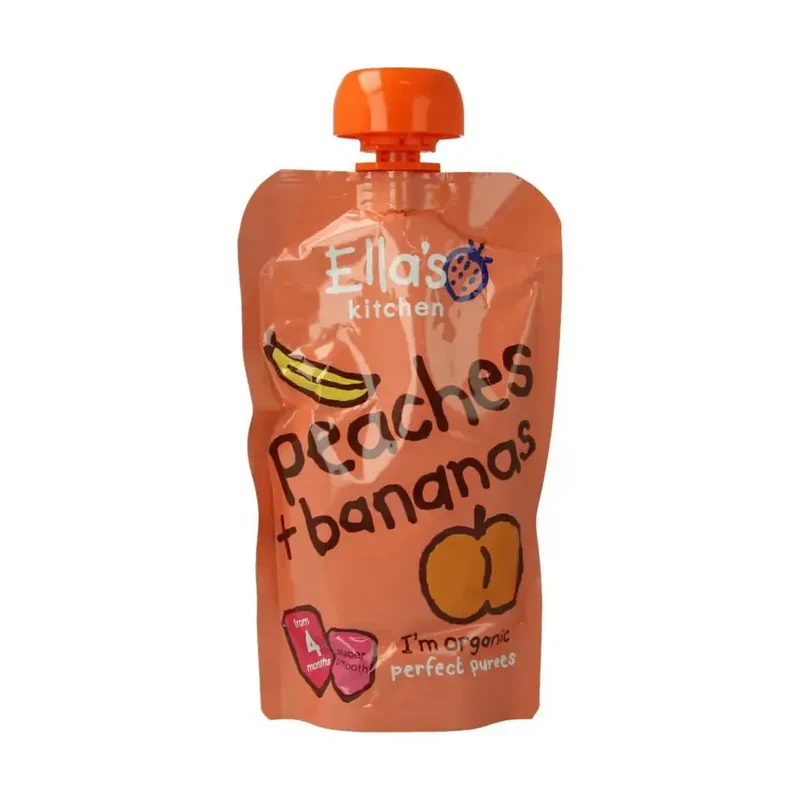 Ella's Kitchen Peaches & bananas 4 maand knijpzak 120 gram