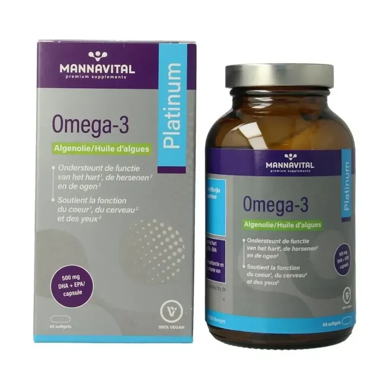 Mannavital Omega-3 algenolie platinum 60 softgels