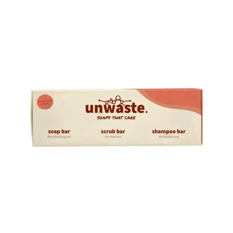 Unwaste Giftset coffee soap scrub shampoo