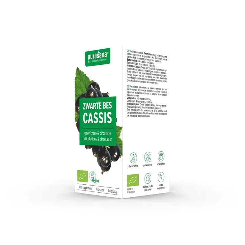 Purasana Bio zwarte bes 300 mg 100 vcaps