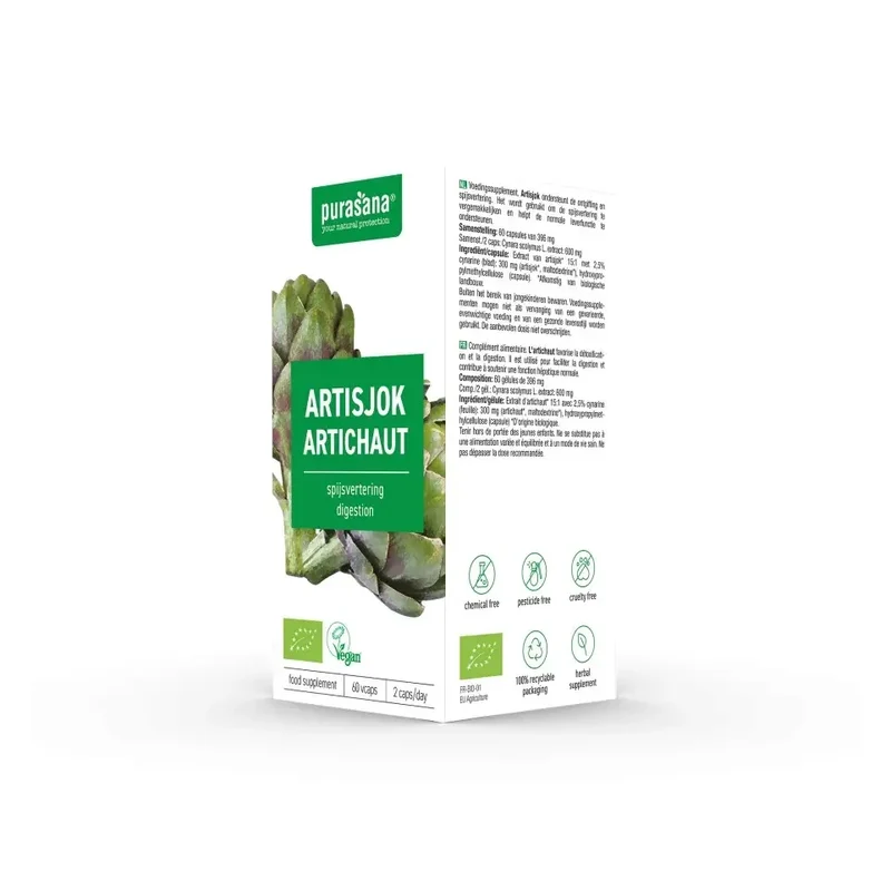 Purasana Artisjok extract bio 60 vcaps