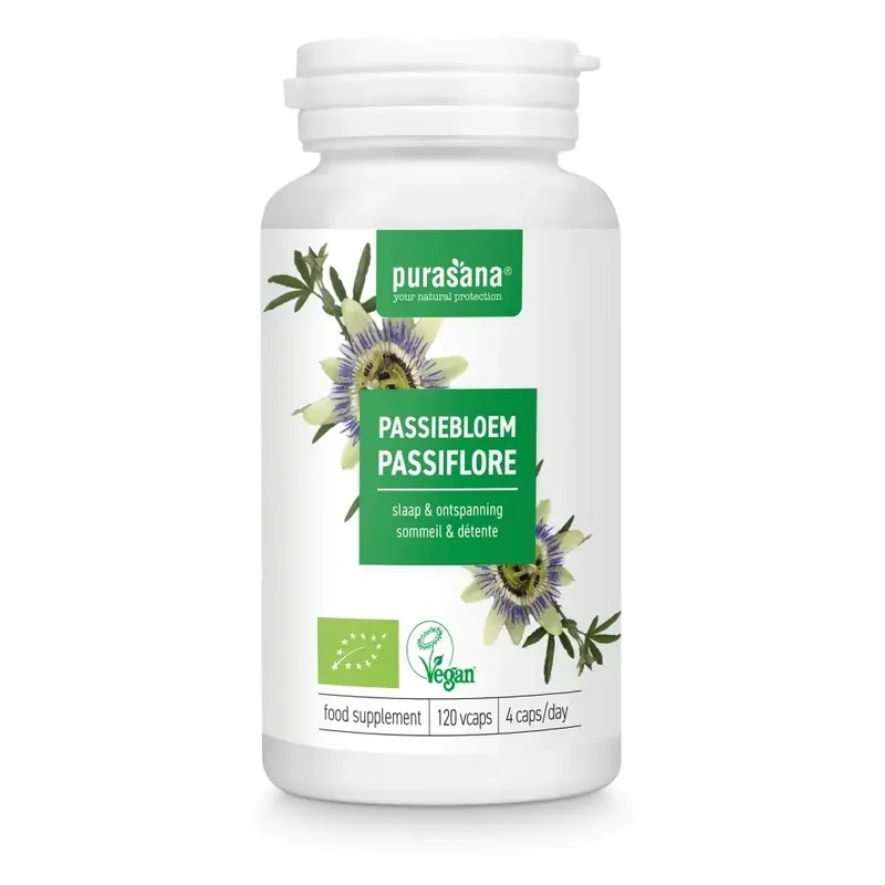 Purasana Passiebloem bio 125 mg 120 vcaps