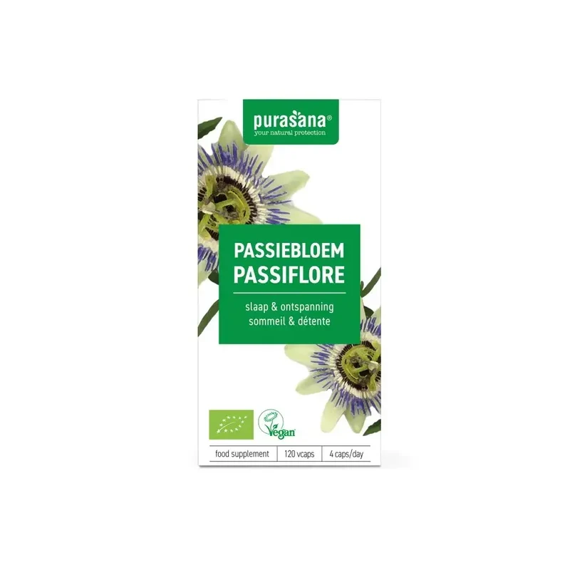 Purasana Passiebloem bio 125 mg 120 vcaps