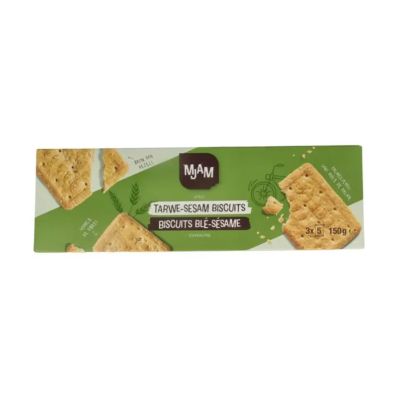 Mjam Biscuits tarwe sesam biologisch 150 gram