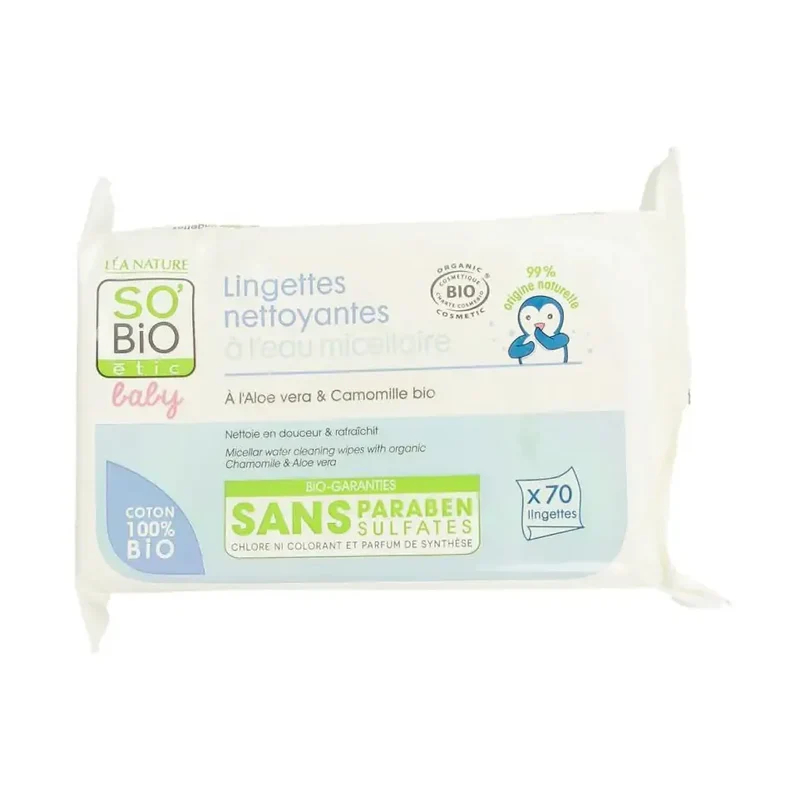 So Bio Etic Baby wipes micellair 70 stuks