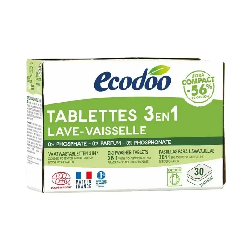 Ecodoo Vaatwastabletten 3-in-1 geconcentreerd eco 30 stuks
