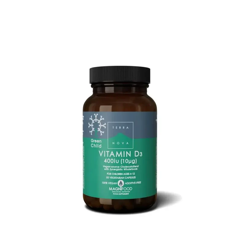 Terranova Green child vitamin D3 400 IU 50 vcaps