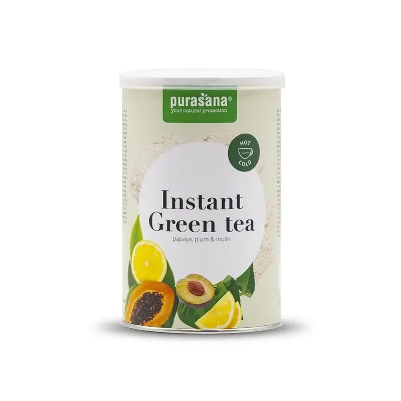 Purasana Groene thee instant + papaya-pruim 200 gram