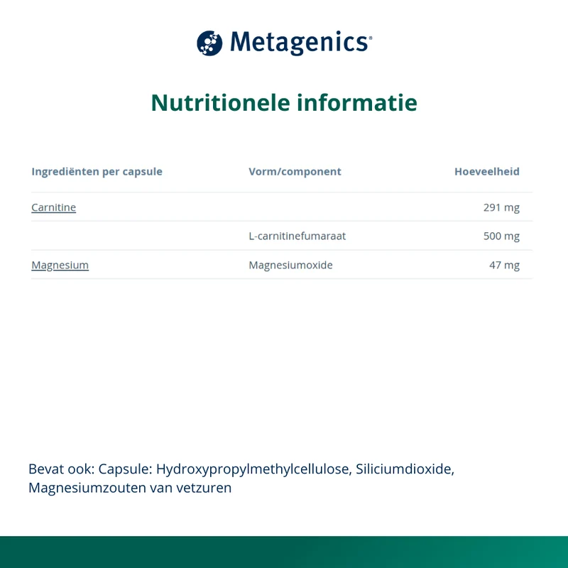 Metagenics L Carnitine 60 capsules