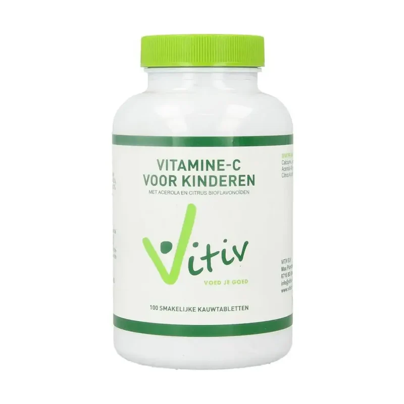 Vitiv Kinder vitamine C zuurvrij 120 mg 100 kauwtabletten