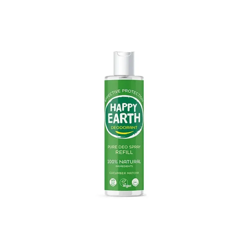 Happy Earth Pure deodorant spray cucumber matcha refill 300 ml