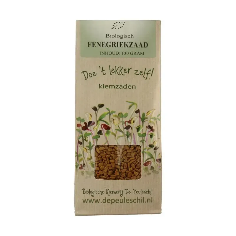Biologische kiemerij De Peuleschil Fenegriek kiemzaad 130 gram