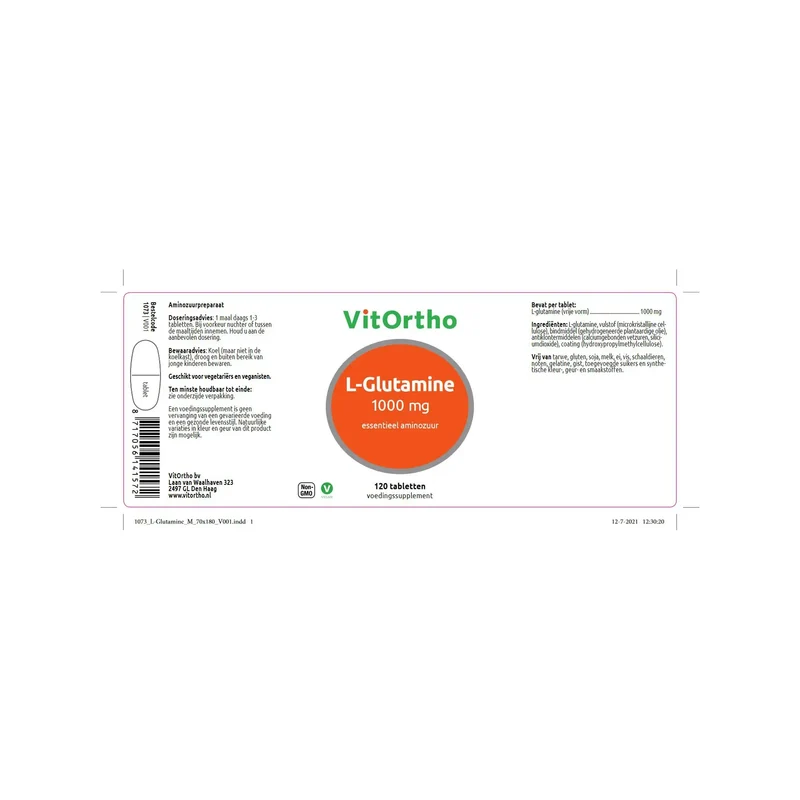 VitOrtho L-Glutamine 1000 mg 120 tabletten