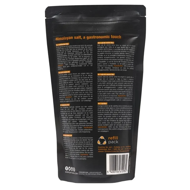 Purasana Himasala keukenzout fijn navulzak 500 gram