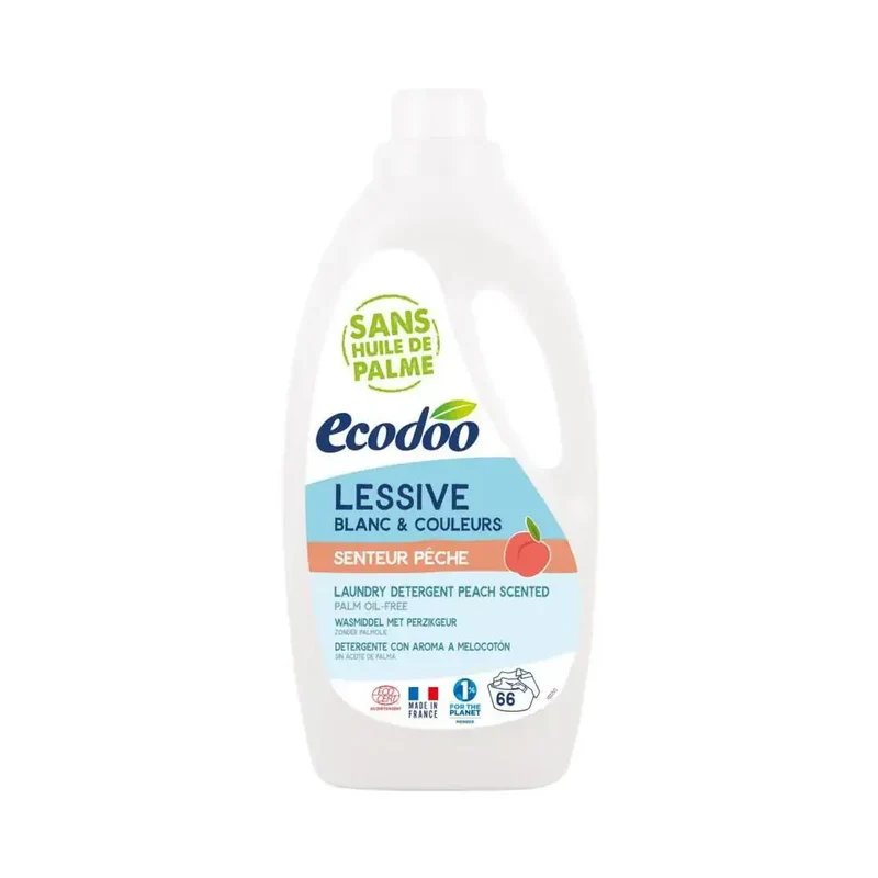 Ecodoo Wasmiddel vloeibaar perzik 2 liter