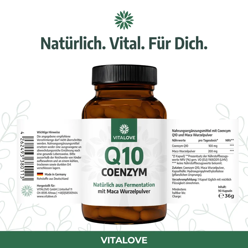 Coenzym Q10 Kapseln mit Maca – 90 Stück