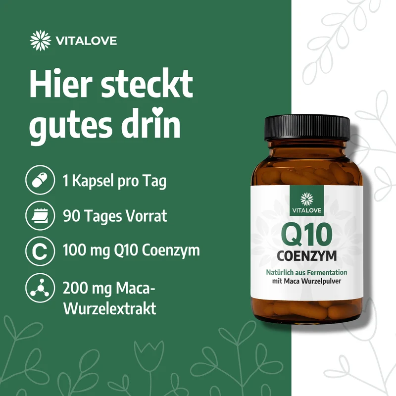 Coenzym Q10 Kapseln mit Maca – 90 Stück