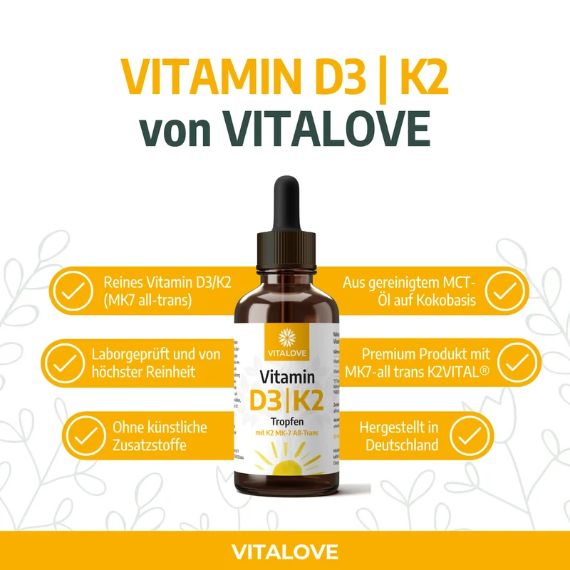 Vitamin D3 K2 Tropfen mit MK7 All-Trans – 50 ml