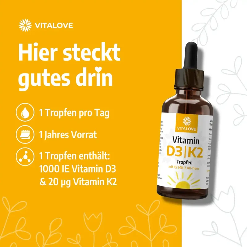Vitamin D3 K2 Tropfen mit MK7 All-Trans – 50 ml