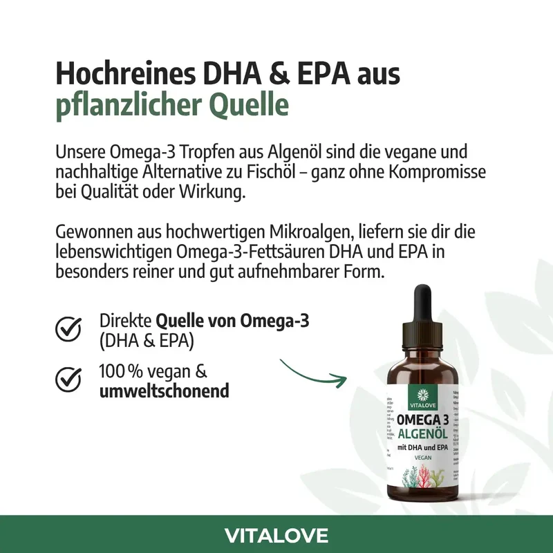 Omega-3 Algenöl Tropfen (DHA & EPA) – 30 ml