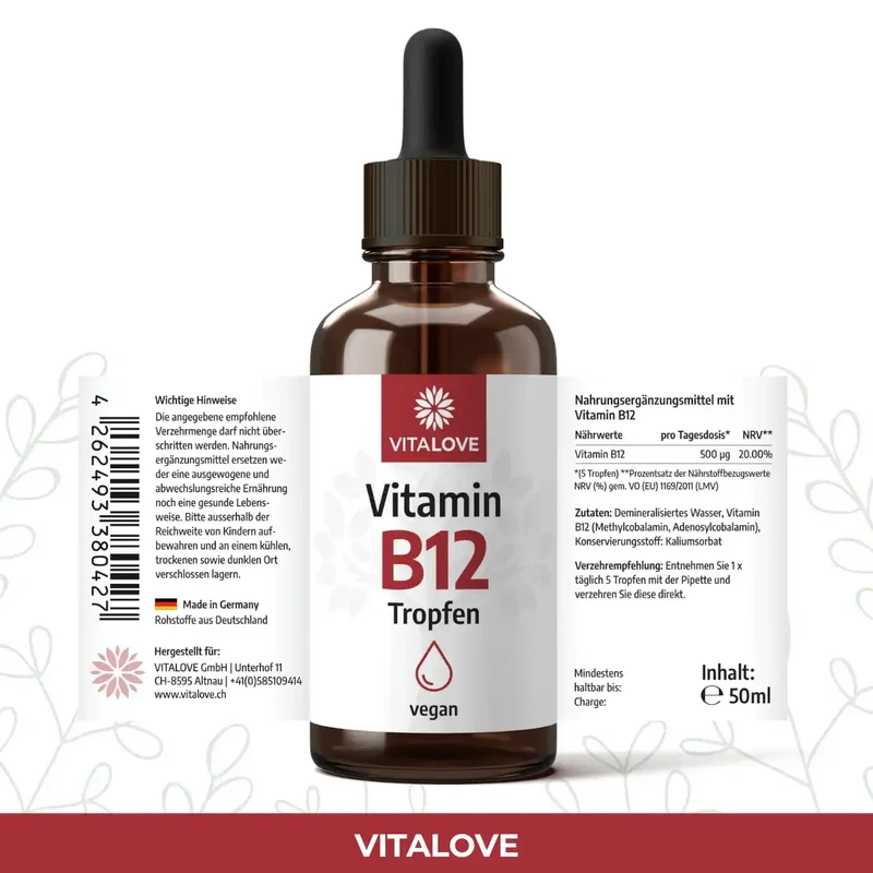 Vitamin B12 Tropfen bioaktiv und alkoholfrei – 50 ml
