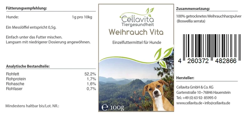 Weihrauch - 100g für Hunde im Glas