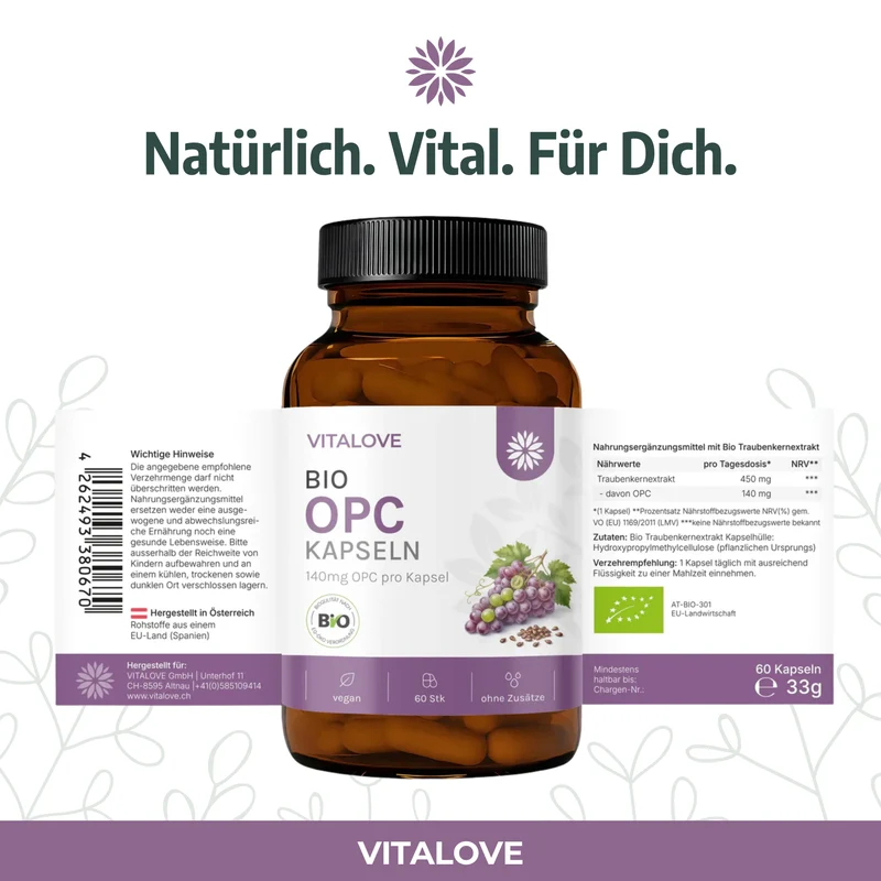 Bio OPC Kapseln – Traubenkernextrakt – 60 Kapseln