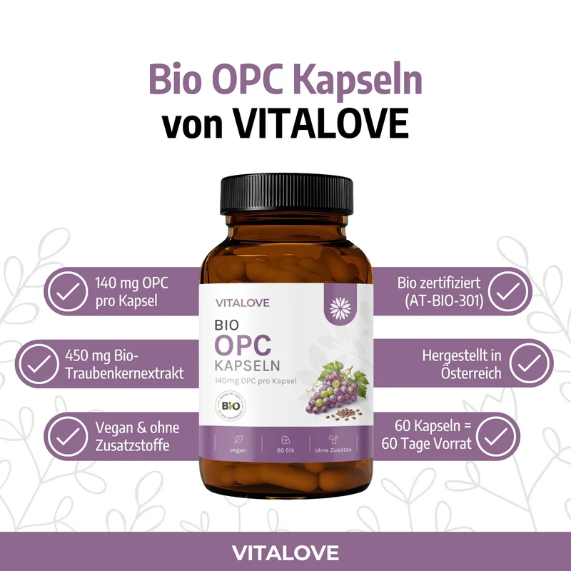 Bio OPC Kapseln – Traubenkernextrakt – 60 Kapseln