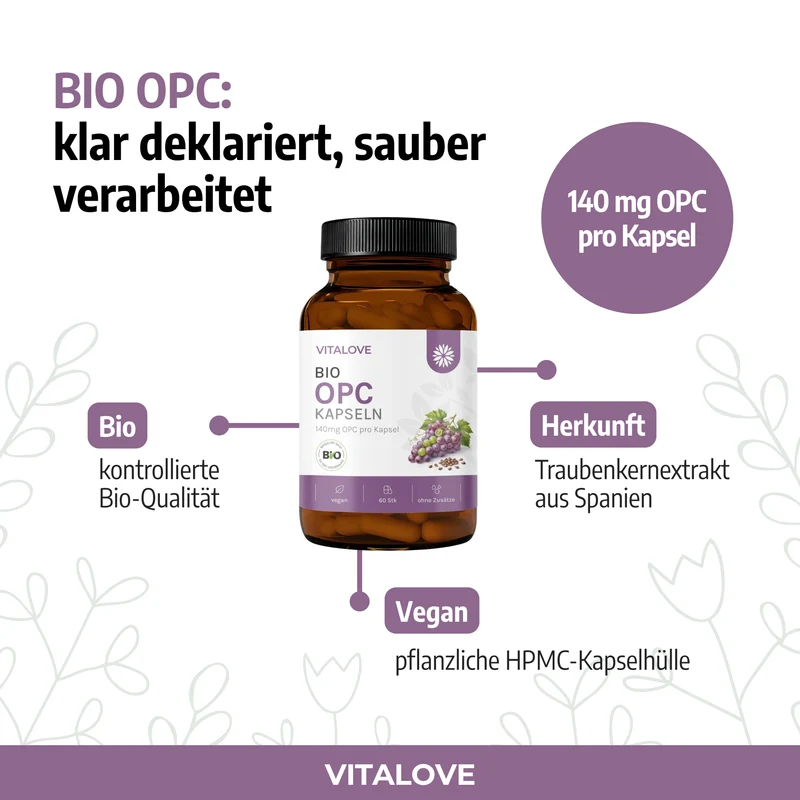 Bio OPC Kapseln – Traubenkernextrakt – 60 Kapseln