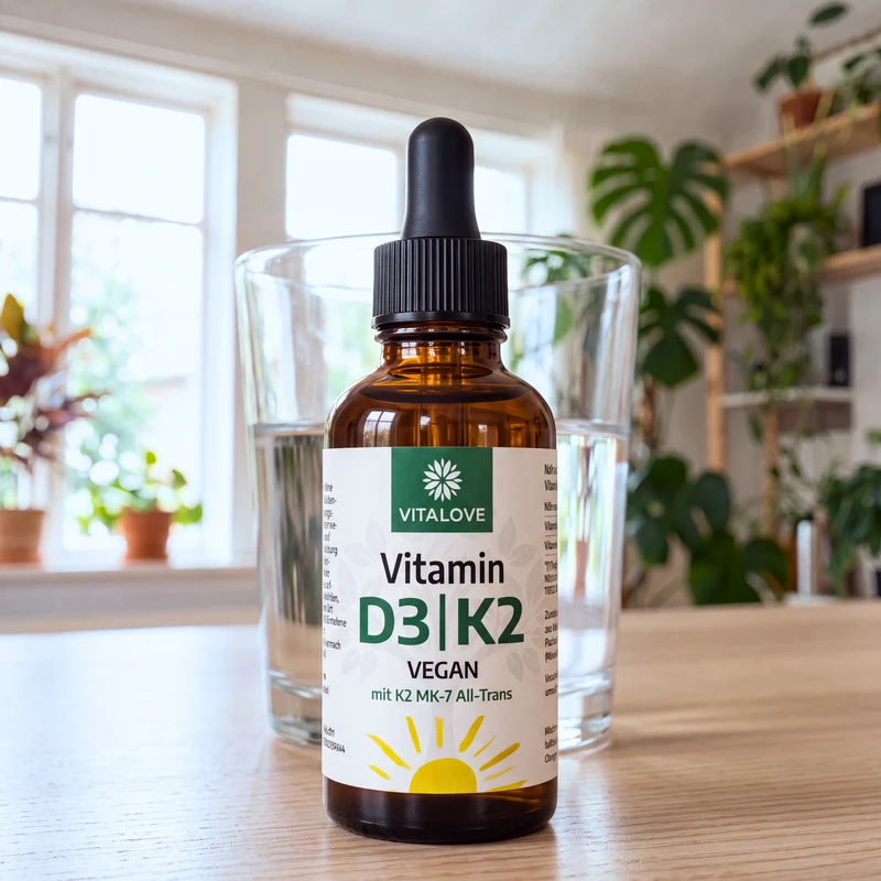 Vegane Vitamin D3 K2 Tropfen aus Flechten – 50 ml