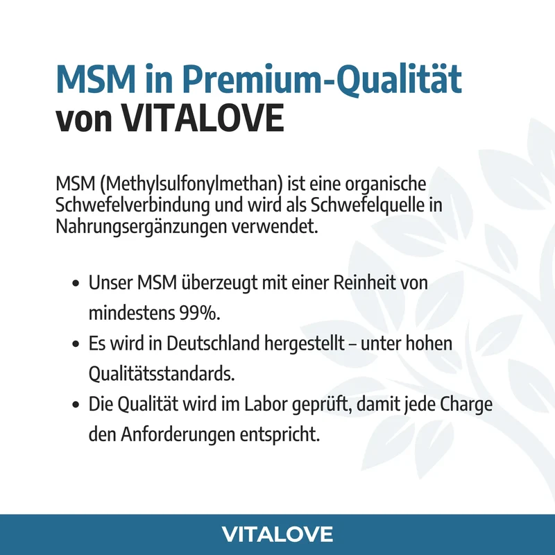 MSM Tabletten mit 1000 mg reinem MSM – 120 Stück