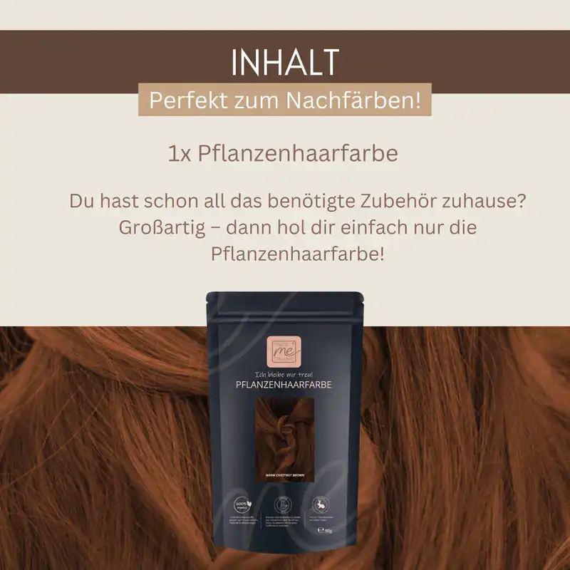 Profi-Pflanzenhaarfarbe "warmes Kastanien braun - warm chestnut brown"