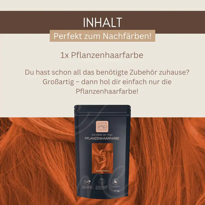 Profi-Pflanzenhaarfarbe "warmes rotes Henna pur - warm pure henna red"