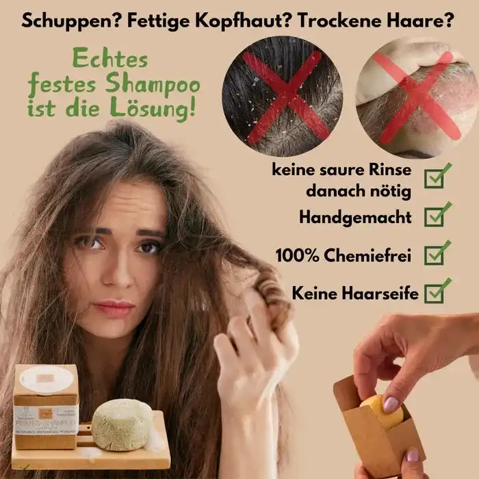 Festes Shampoo "mild" für normales & feines Haar 40g handgemacht! (vegan)