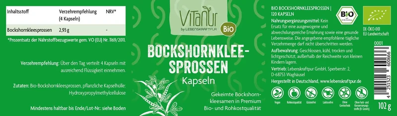 Bio Bockshornkleesprossen Kapseln